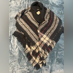 St. John's Bay, Black Multicolor, Women's One-Size Shawl, Unworn with Tag, New